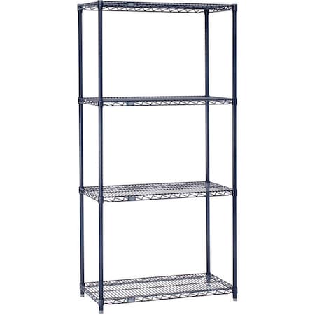 Nexel Nexelon Wire Shelving 18"W x 30"L x 74"H (5 Shelves)